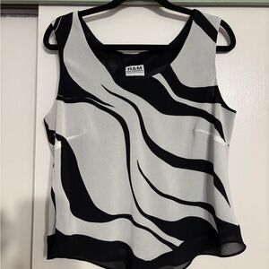 R&M Richards Monochrome Swirl Women's Blouse